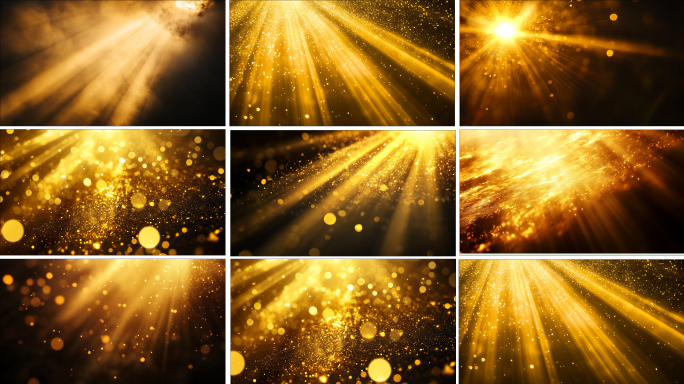 金色丁达尔效应光线