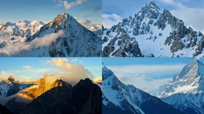珠穆朗玛峰山脉 雪山 山峰