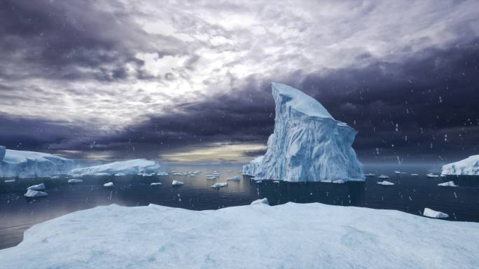 7K冰岛冰山背景