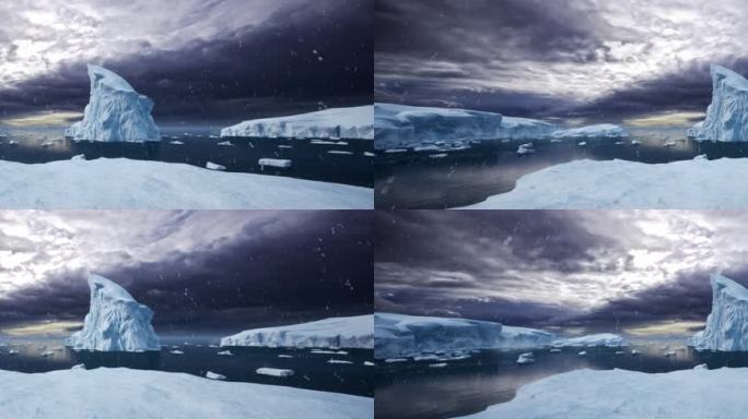 7K冰岛冰山背景