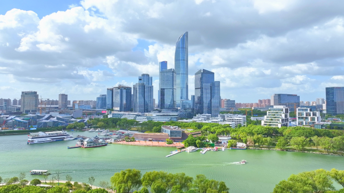 苏州城市CBD 园区金鸡湖4K航拍大合集