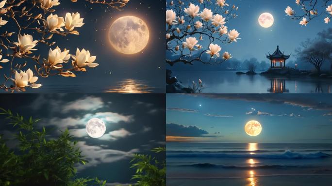 中秋节赏月月饼灯笼传统习俗合集