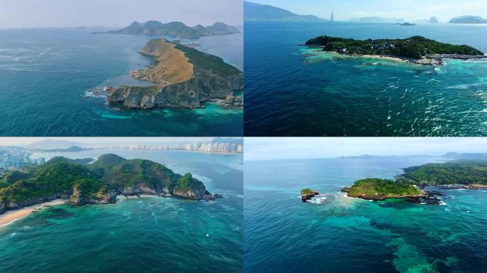 青岛小麦岛航拍视角_海洋岛屿
