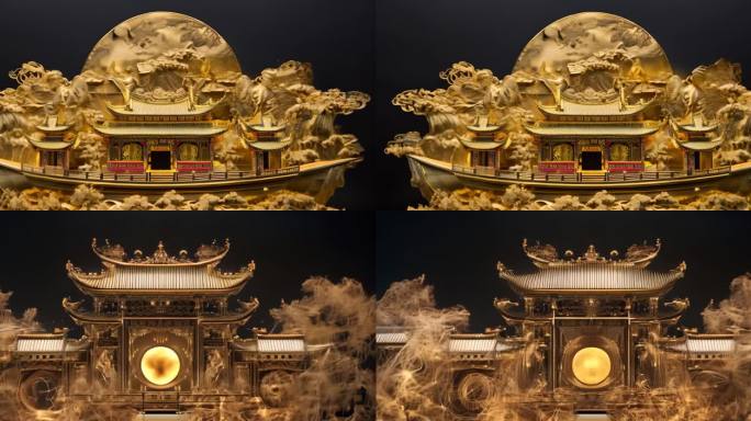 中国 古建筑 宝船 聚宝盆