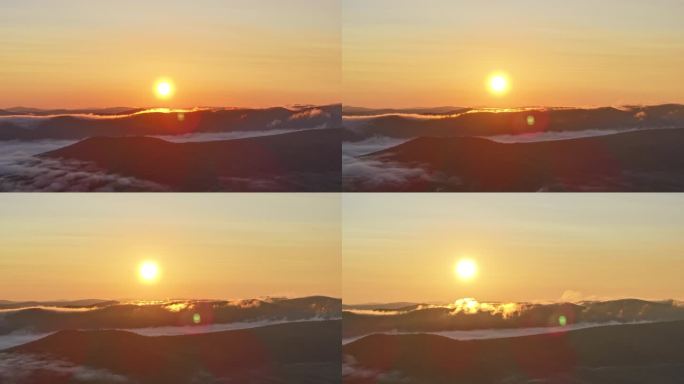 延时航拍朝霞日出20240823-2