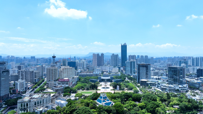 福州五一广场合集航拍福建大剧院于山堂风景