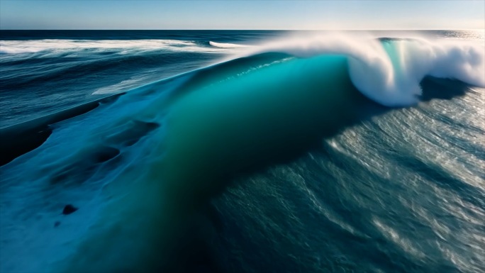 海洋巨浪波涛汹涌的大海