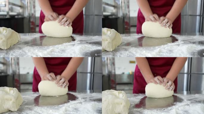 单位食堂餐厅厨房员工食堂和面做饭洗菜