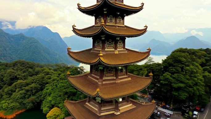 台湾南投日月潭柏慈塔