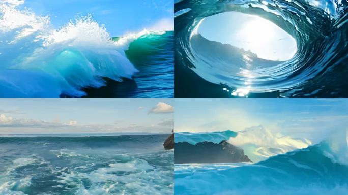 大气海洋巨浪翻滚海浪大海
