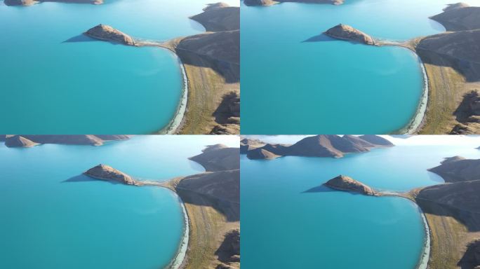 俯瞰西藏羊卓雍错羊湖日托寺