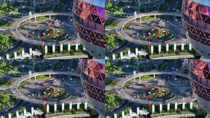 上海陆家嘴道路交通航拍