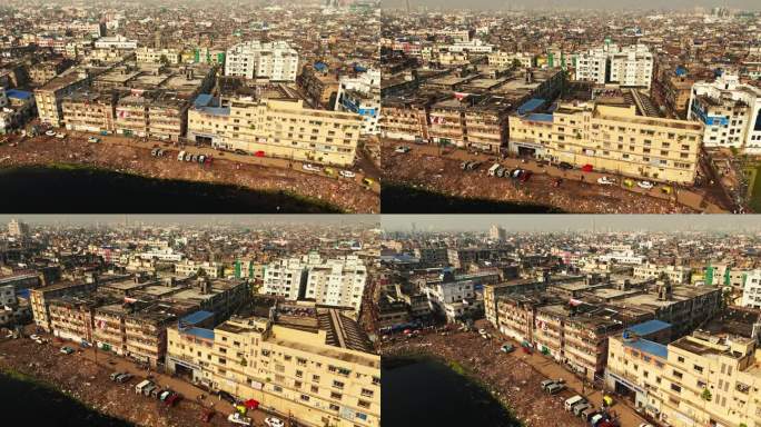加尔各答密集城市景观的空中探索