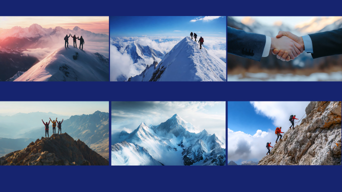 团队合作 攀登 登山 雪山 高山