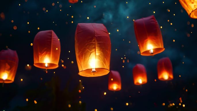 孔明灯 许愿灯 元宵放飞孔明灯 祈福庆祝