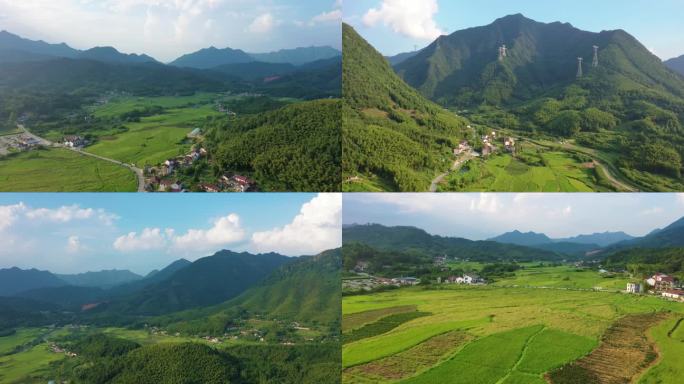 群山环绕的山村田野