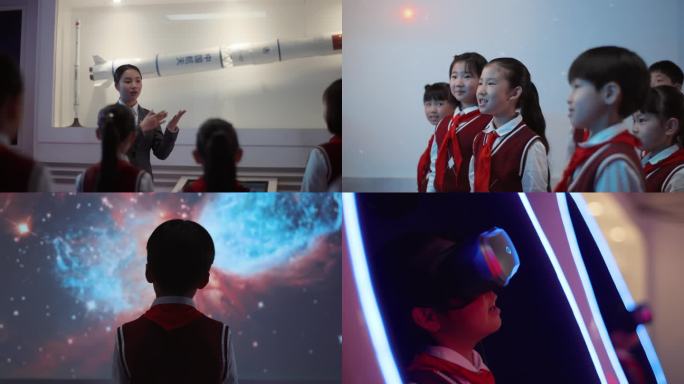 爱国教育小学生参观航天馆4k
