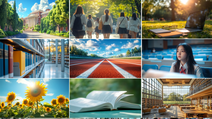 开学季校园学生教师大学学校空镜唯美