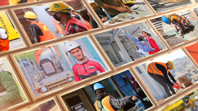 金色怀旧大气照片墙多图片展示ae模板