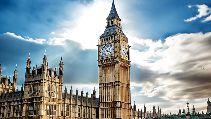 世界著名建筑 英国伦敦大本钟 议会大厦