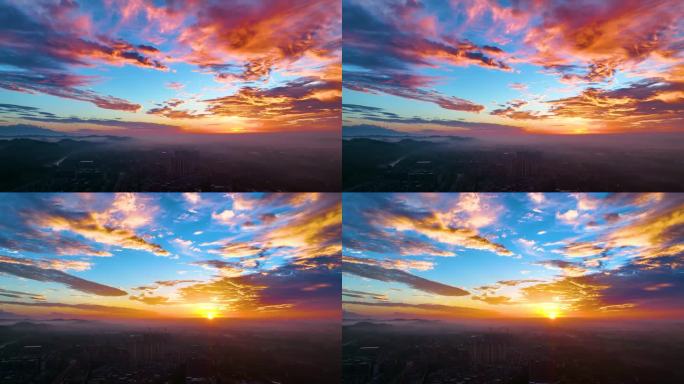 唯美天空日出火烧云