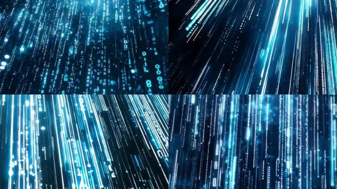 科技粒子上升数字字幕雨数据流8K超宽屏