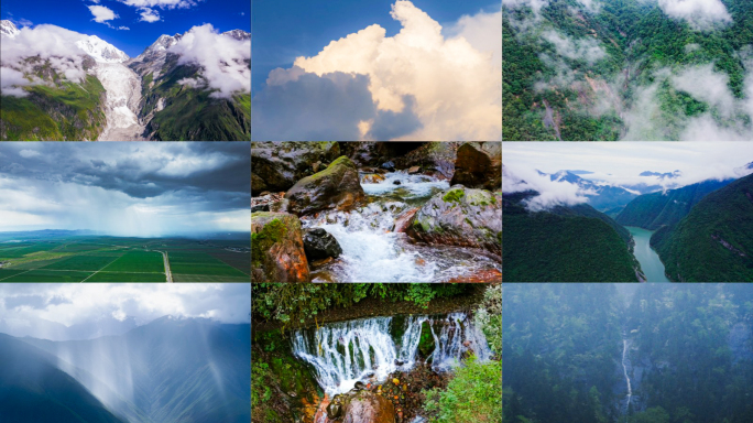 冰雪融化冰川下雨瀑布河流水流水源