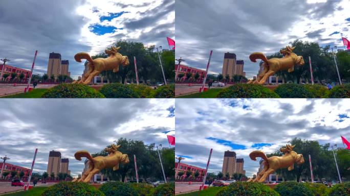 小城延时 白云 天空城市 延时（4K）