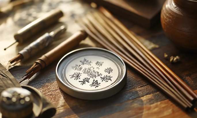 唯美中国活字印刷汉字指南针