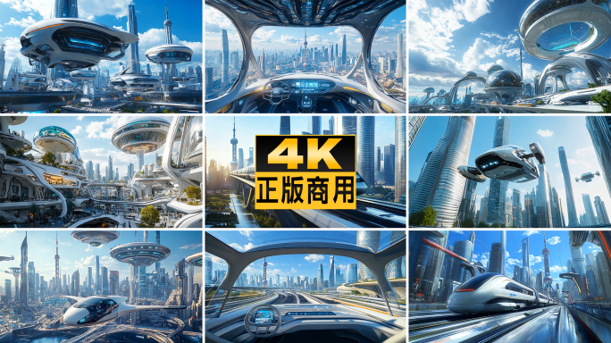 未来城市科幻上海科技智慧概念生活交通建筑