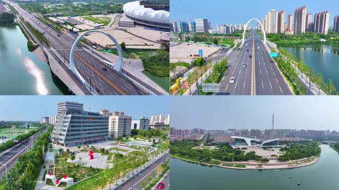衡水航拍奥体少年宫游乐场