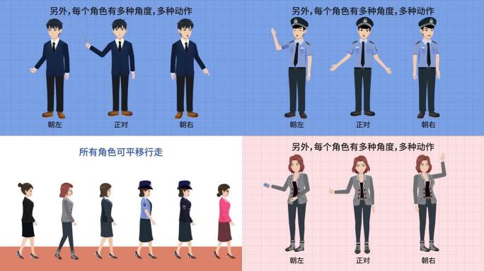 多职业人物讲解MG动画