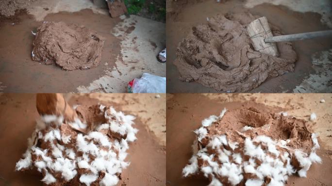 凤翔 泥塑村  砸泥过程慢镜头 非遗