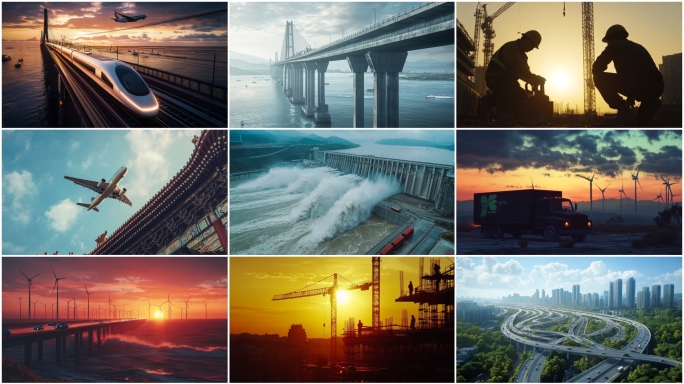 中国经济发展建设镜头合集改革开放城建基建