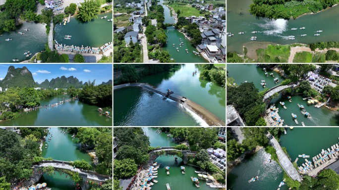 桂林阳朔遇龙河竹筏漂流