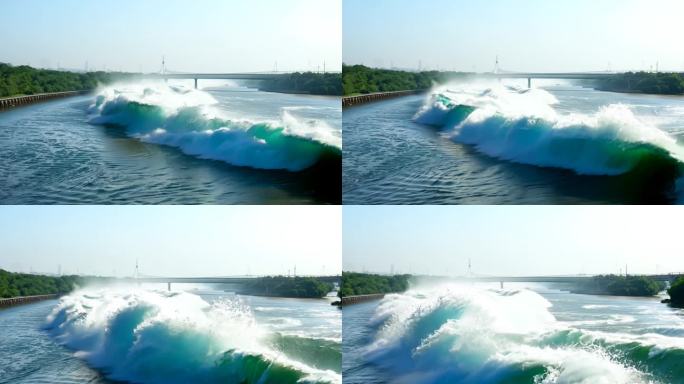 【原创】钱塘江潮水涨潮浪花