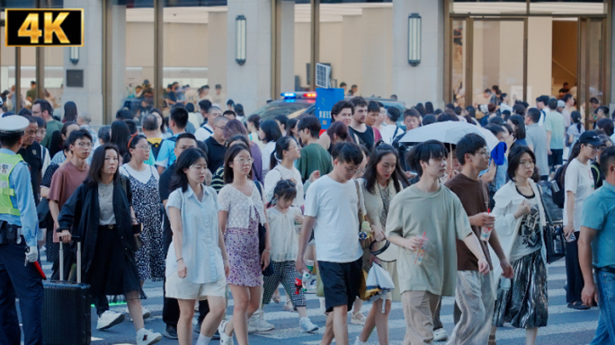 上海南京路步行街 南京路人流