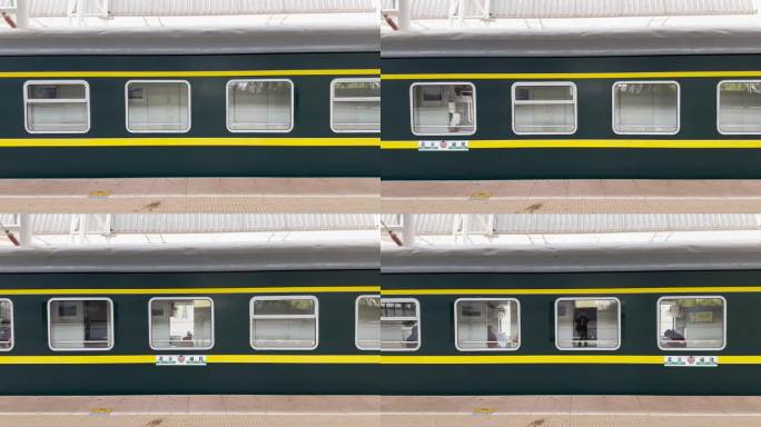 火车高铁站台绿皮火车01