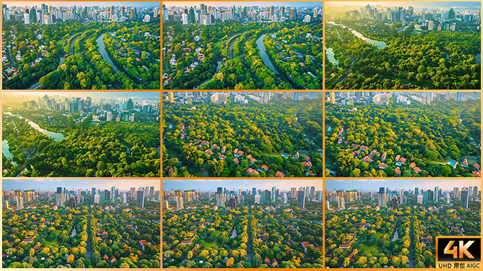 绿色园林城市 森林覆盖率城市绿洲都市绿肺