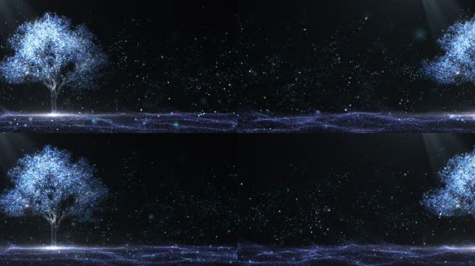 水晶 粒子 唯美树 夜空中的树 意境树