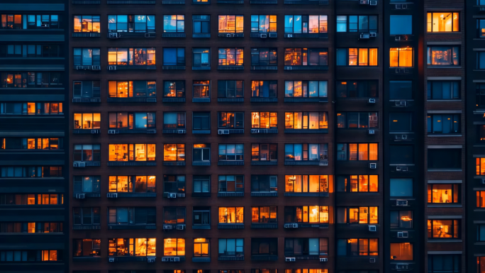 城市万家灯火城市夜景灯火通明夜晚生活
