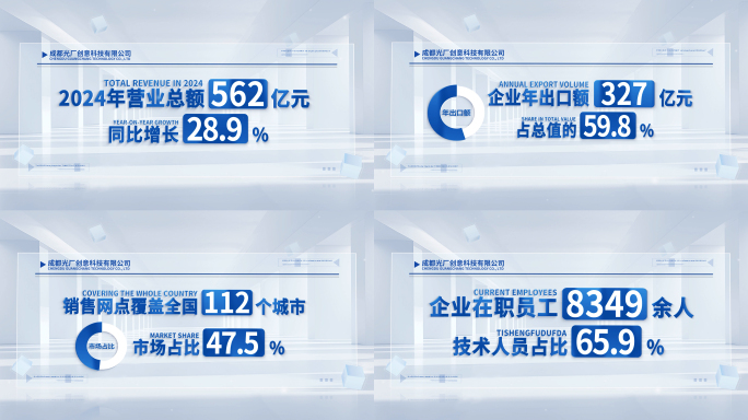 简洁明亮企业数据总结包装展示