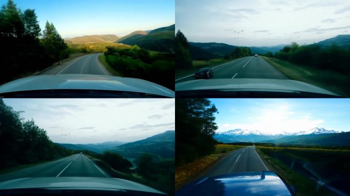 公路道路马路第一视角行驶