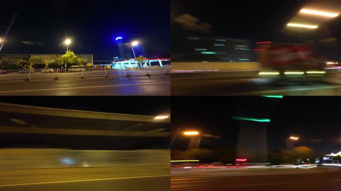 4k夜晚开车延时 侧面