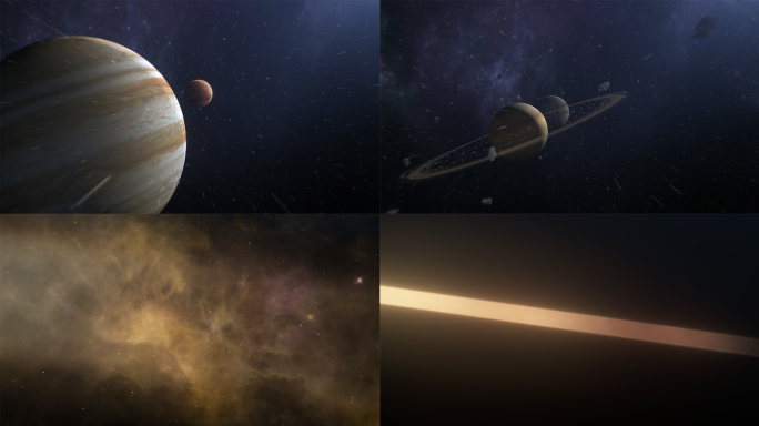 地球到宇宙空间穿梭生命起源概念片头