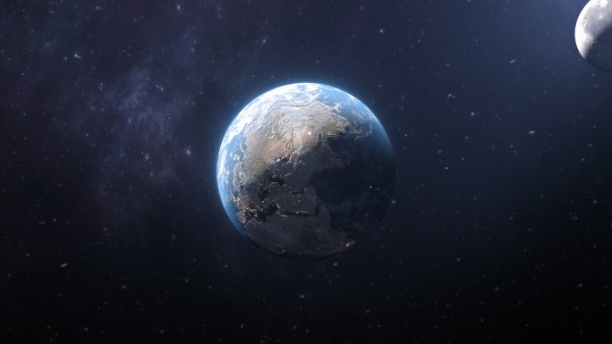 地球到宇宙空间穿梭生命起源概念片头
