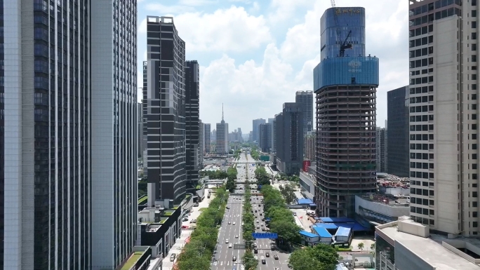 佛山禅城季华路航拍素材