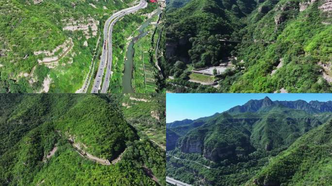 红旗渠 航拍红旗渠