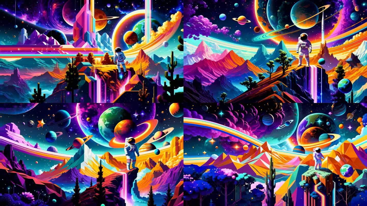 AI演绎像素化的宇宙元素