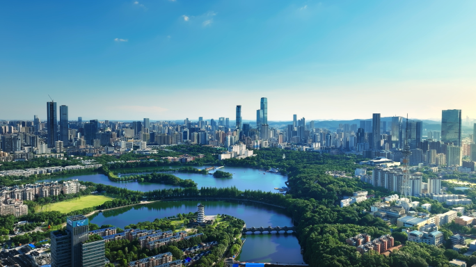 长沙城市风光航拍 长沙五一广场 建筑群